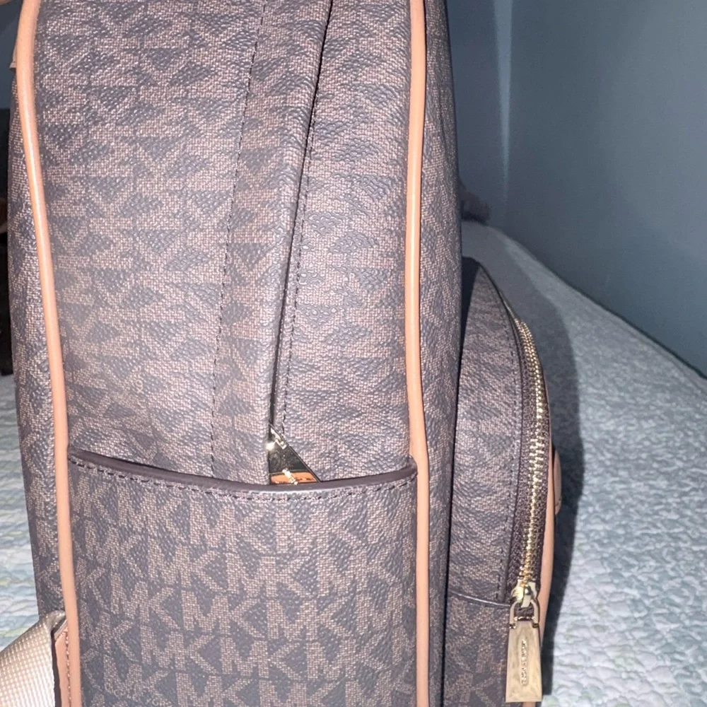 Michael Kors Signature Brown and Tan Backpack - Picture 2 of 6